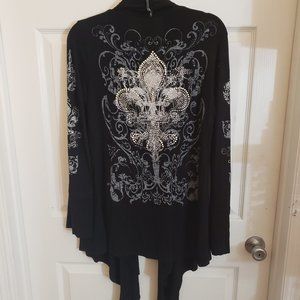 Embellished Waterfall Cardigan L-XXL